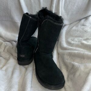 UGG Black Suede Winter Boots SZ 8